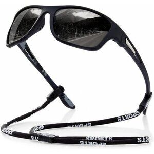 Polarized Sports Sunglasses for Men: UV400 Protection Glasses Wrap Around